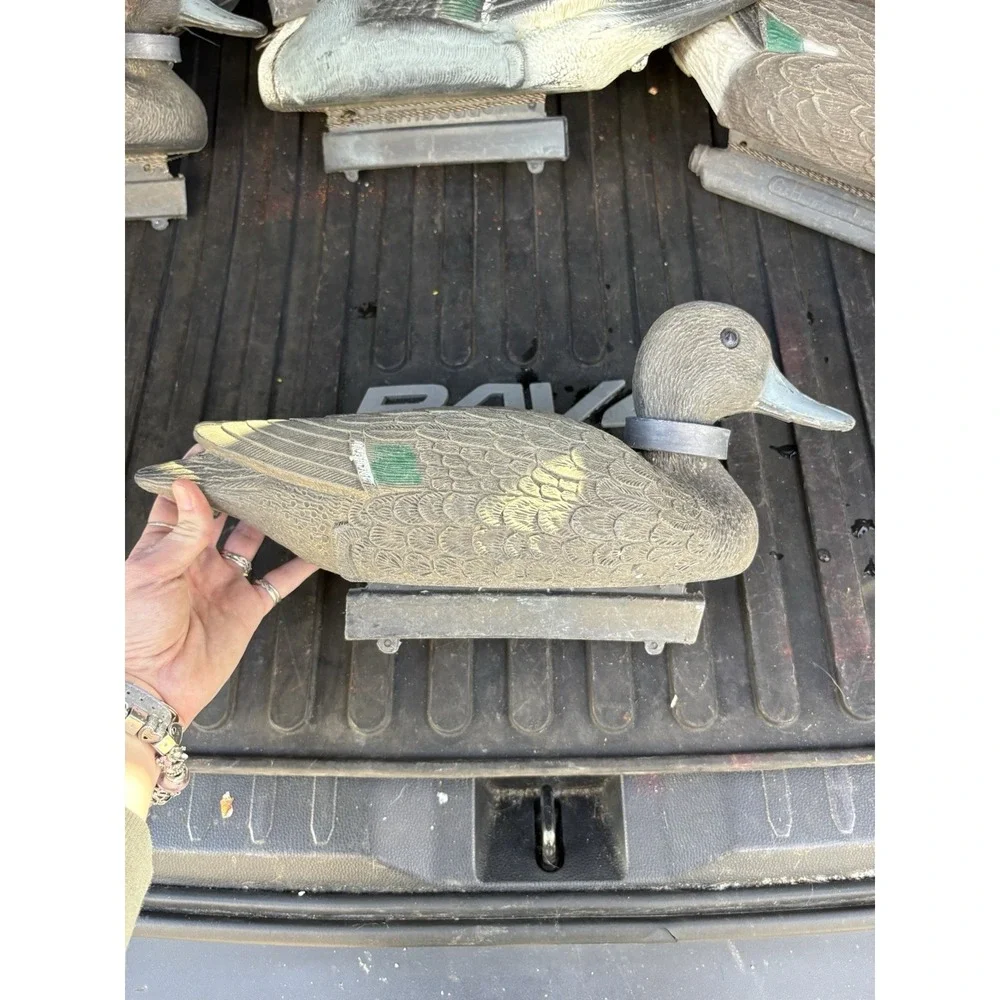 Flambeau Floating Mallard Duck Decoys w Line & Anchor‎ Female Made In USA Decor